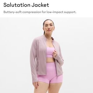 Athleta Salutation Full Zip Light Pink